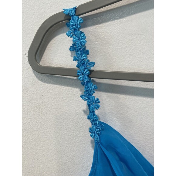 Y2k Vtg Deadstock Whimsical Delicates Ocean Blue Cowl Neck Slip Dress Sz M Fairy - Picture 8 of 15